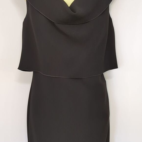 Escada Dress "Dayla" Black Sheath Attached Shrug Escada 38 NWT U.S.Sm - Picture 3 of 11